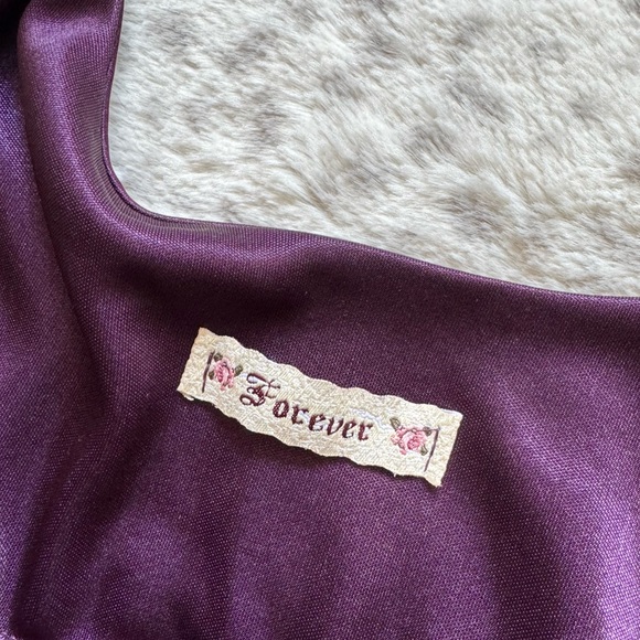 Deep purple gothic y2k satin top - Picture 3 of 4